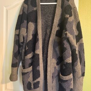 Barefoot Dreams Camouflage Cardigan - Olive Green XL